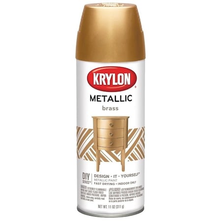 Krylon Metallic Spray Paint, Metallic, Brass, 12 oz, Can K02204007
