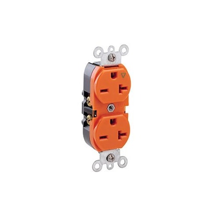 Leviton PlugsandReceptacles, 20A, 250VAC, Org, Nylon 5462-IG