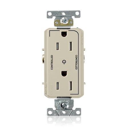 Leviton Dec Plus Dup 15A 125V TR 2Mrk-Ctrl Ivr TDR15-S2I