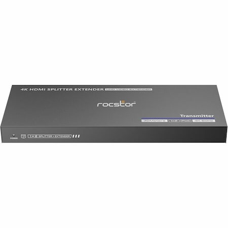 Rocstor TRUEREACH 4K at 60HZ 1X2 HDMI SPLITTER WITH EXTENDER POWER OVER CABLE POC - 4K 60HZ Y10G015-B1