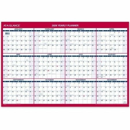 At-A-Glance Calendar, No Cover, Monthly, Red/White PM2122826