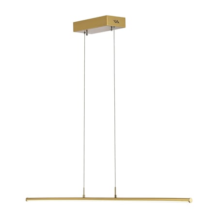 Jonathan Y Conley 39.5" Dimmable Adjustable Integrated LED Metal Linear Pendant, Brass Gold JYL7023C