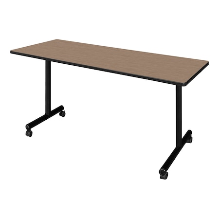 Regency Kobe Mobile T-Base Training Seminar Table, 72 in W, 24 in L, Noble Oak MKTRCC7224NO