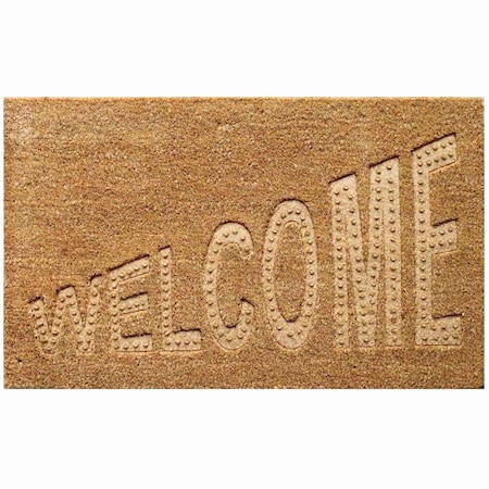 Gardenised Heavy Duty Coco Coir Doormat with Non Slip PVC Baking Embossed Design, Charming Welcome QI004879