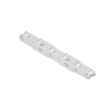 Senqcia C2050SSRB Conveyor Series Double Pitch Riveted Standard , 10 ft OAL, 1.25P, .4 Dia x 3/8 W, 304SS S-C2050SSRB