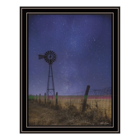 Homeroots Starlit Night Black Framed Print Wall Art 529990