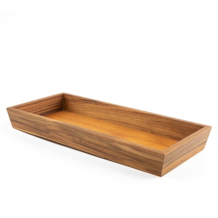 Homeroots 15in Brown Solid Teak Vanity Tray 475862