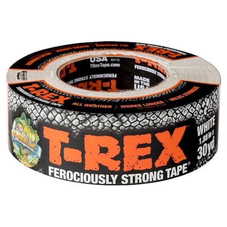 T-Rex Duct Tape, 30 yd L, 1.88 in W, White 241534
