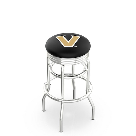 Holland Bar Stool Co 25" Chrome 2-Ring Vanderbilt Swivel Bar Stool, Accent Ring L7C3C25Vander