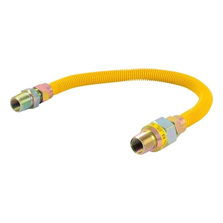 Eastman Gas Connector, 1/2 in, MIP, Stainless Steel, Epoxy-Coated, 18 in L, 1/2 in OD 20YE50V018B