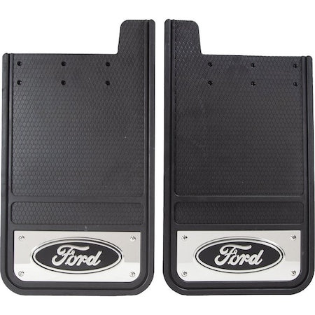 Plasticolor Universal 12 x 23 Set Of 2 Flat Ford Logo With Stainless Steel Insert 001838R01
