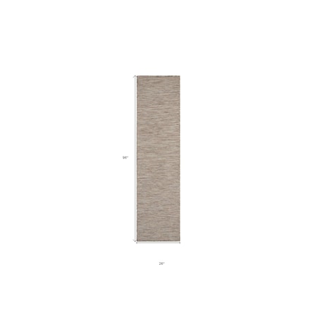 Homeroots 8' Beige Power Loom Runner Rug 522446