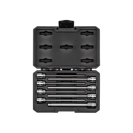 Tekton 3/8 Inch Drive Long Ball End Hex Bit Socket Set with Case, 8-Piece 1/8-3/8 in. SHB91319