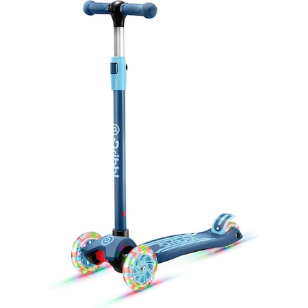 Dribbl 3-Wheel Kids Scooter, Lean-to-Steer, Adjustable Handle, Anti-Slip Deck, Blue, Ages 2+ DBKS03