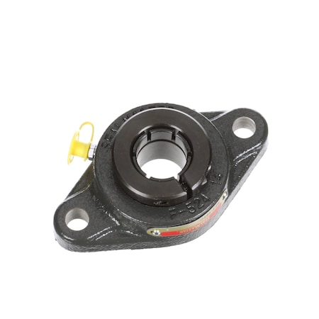 Sealmaster Mounted Cast Iron Two Bolt Flange Ball Bearing - 52100 Bearing Steel, Black Oxided - Concentric Lock SFT-16TC