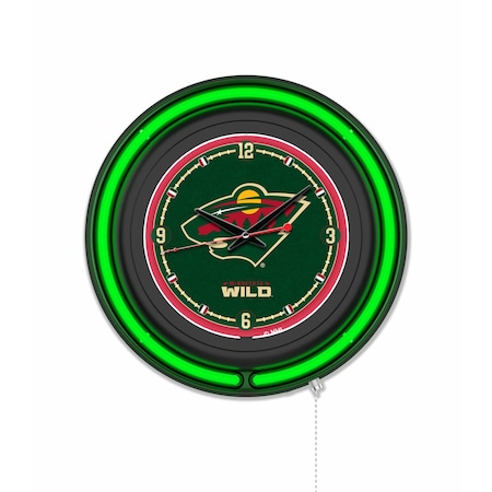 Holland Bar Stool Minnesota Wild 15 Double Neon Wall Clock Clk15BK