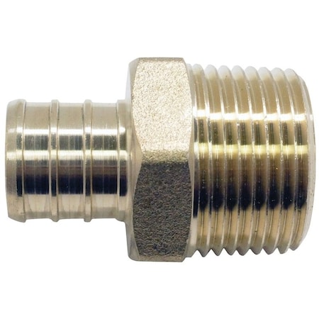 Apollo Valves Pipe Adapter, 34 in, PEX x MPT, Brass, 200 psi Pressure APXMA34345PK