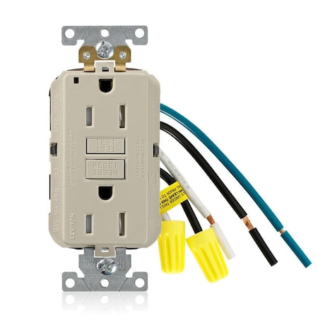 Leviton SmartlockPro GFCI 15A TR/PI Ivory GFTR1-5LI