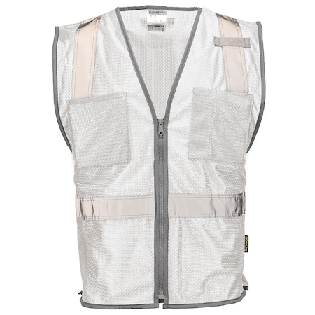 Dome75 Hi-Vis Safety Vest 4X/5X Class Non-ANSI/Enhanced Visibility , Zipper 2 Pockets, 1 Mic Tab DV1281