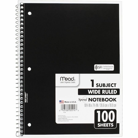 Mead Products NOTEBOOK, 10.5X8,100SH 05514