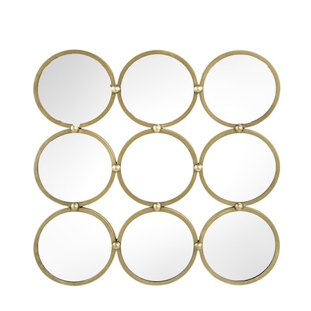 Homeroots 27" Gold Square Iron Framed Accent Mirror 485106