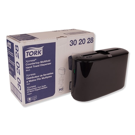 Tork Tork Xpress Countertop Multifold Hand Towel Dispenser Black H2, One-at-a-Time dispensing 302028