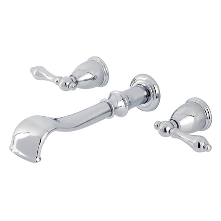 Kingston Brass Two-Handle Wall Mount Tub Faucet, Polished Chrome KS5021AL