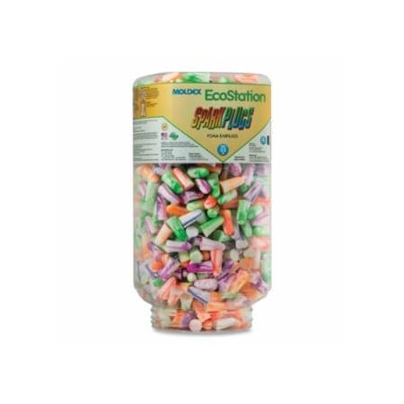 Ecostation Dispenser Snap-In Earplug Refill, Recyclable Bottle, Foam Earplugs, Multi-Colored, 500PK 507-6704