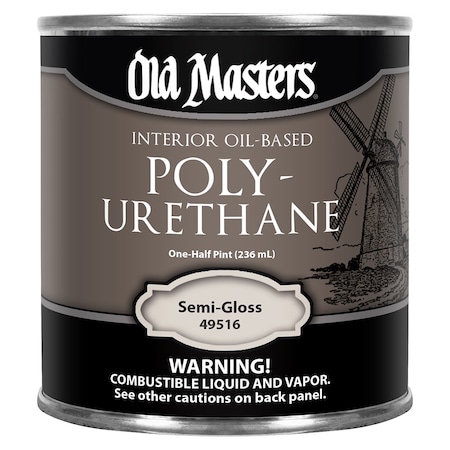 Old Masters 1/2 Pt Clear Polyurethane Oil-Based Interior Finish, Semi-Gloss 49516