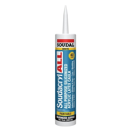 Soudal Usa Soudacryl ALL All-Purpose Siliconized Acrylic Latex Caulk 10.1 oz. White, 432PK 146728
