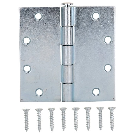 Prosource Utility Hinge, Steel, Zinc, Removable Pin, 180 deg Range of Motion, Full Mortise Mounting LR-065-PS