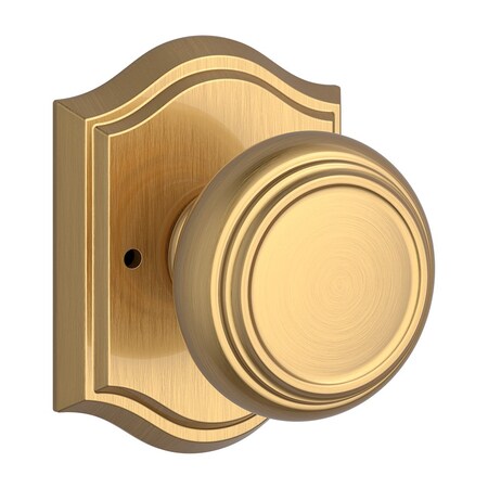 Baldwin Privacy Traditional Knob and Traditional Arch Rose with 6AL Latch and Dual Strike Lifetime PVTRATAR044