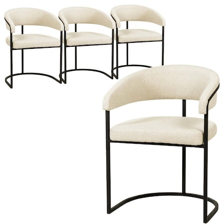 Leisuremod Aero Collection Modern Dining Chair in Taupe, 4PK AC23TP4