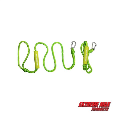 Extreme Max Extreme Max 3006.3132 BoatTector PWC Dock Line Value 2-Pack - 9', Green/Yellow 3006.3132