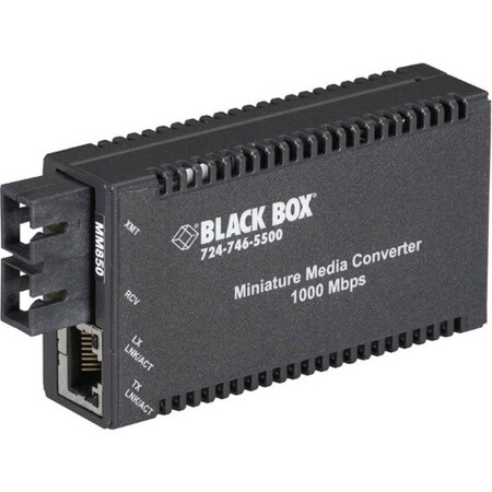 Black Box Black Box Media Converter, Ethernet to Multimode Fiber SC, 10/100/1000 Mbps LGC010A-R2