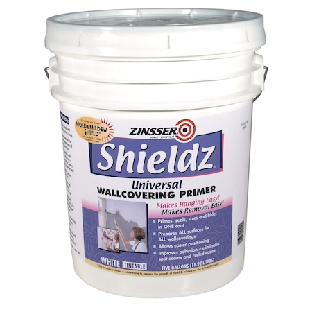 Zinsser ShieldZ Universal Wallcovering Primer, White, 5 Gallon 2500