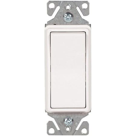 Eaton Wiring Devices 7500 Rocker Switch, 15 A, 120/277 V, SPST, Lead Wire Terminal, White 7511W-BOX