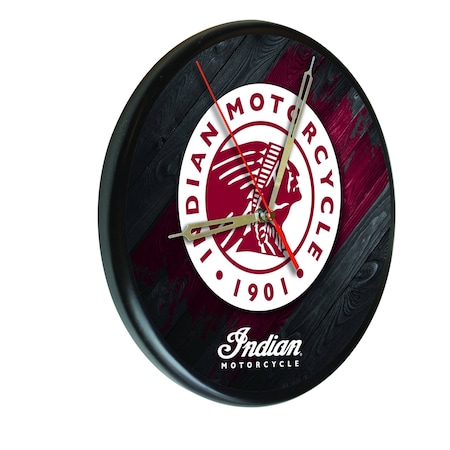 Holland Bar Stool Co Indian Motorcycle 13" Solid Wood Clock WClkPBlkIndn-HD