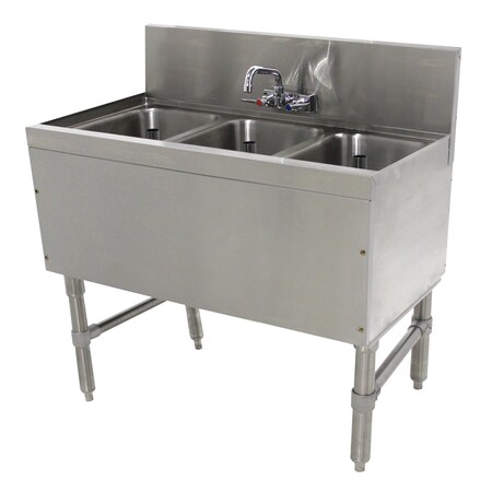 Advance Tabco Prestige Underbar Sink Unit 3-compartment 36 in.W x 20 in.D x 36 in.H PRB-19-33C