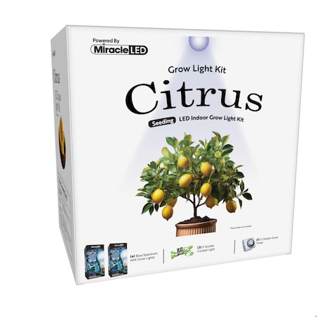 Miracle Led Citrus Tree Starter Grow Light Kit, 4KK Blue Spectrum, 2PK 803398