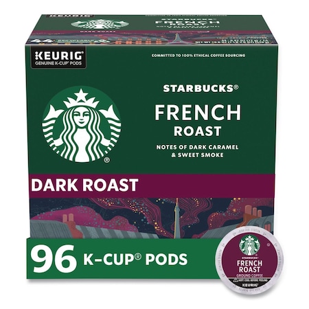 Starbucks Coffee, French Roast, K-Cup, Coffee, 4.12 lbs, 96 PK 12434813