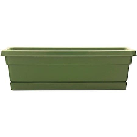 Southern Patio Window Box Planter, 7.22 in H, 8 in W, 23-3/4 in D, Dynamic Design, Polyresin, Olive Green WB2412OG