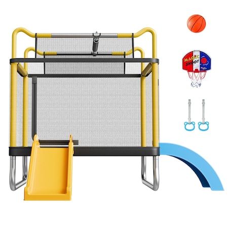 Vevor 55" Trampoline for Kids Mini Toddler Trampoline with Net Indoor Outdoor MIN-45-10