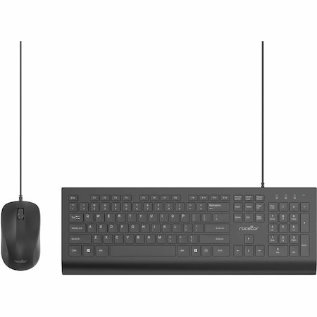 Rocstor PREMIUM CK1 WIRED KEYBOARD MOUSE COMBO- 104 KEY FUNCTION - USB WIRED CONTOURED M Y10P024-B1