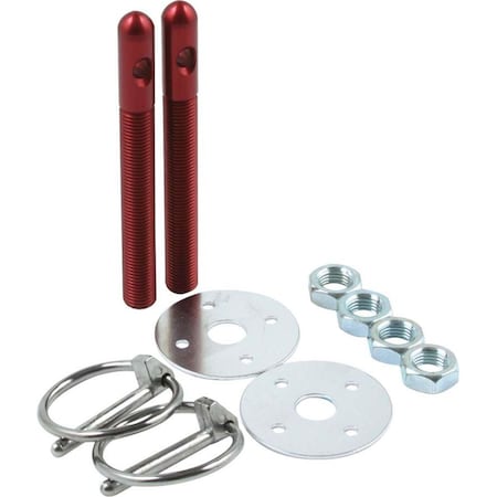 Powerhouse 0.38 in. Dia. Aluminum Hood Pin Kit, Red PO3637243