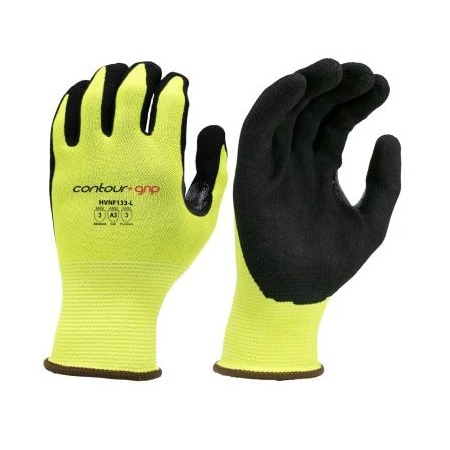 Seattle Glove HVNF133 Touch Screen Compatible Cut-Resistant Gloves, A3, 13g, Hi-Vis Lime/Black, 2XL, 12PK HVNF133-2XL