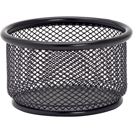 Lorell Mesh Paper Clip Holder 3-3/4" x 3-3/4" Black 84150