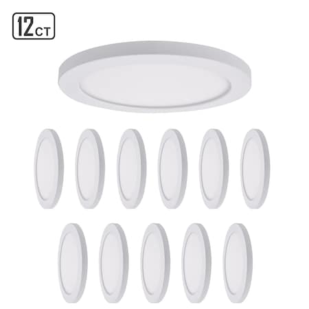 Energetic Lighting 9in LED Slim Ceiling Light, 1300 Lumens Dimmable Round Ultra-Thin Fixture CCT Selectable, 12PK E5DL9-92750-12P