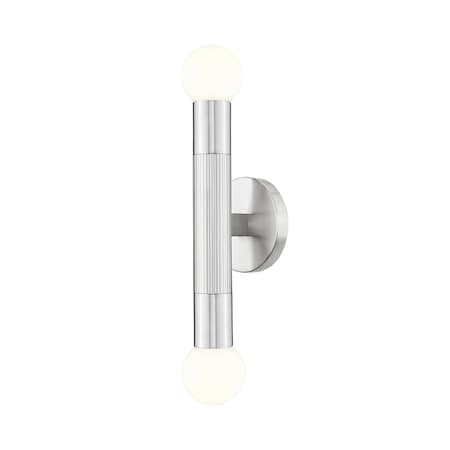 Z-Lite Stari 2-Light Wall Sconce, 5 in W, Brushed Nickel 1956-2S-BN