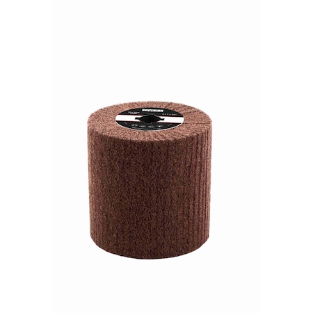 Superior Abrasives SATIN FLAP DRUM HEAVY DUTY AO 4" X 4" X 3/4" QUAD KEYWAY VFN VERY FINE A025278